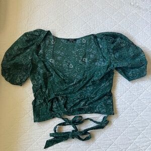 Madewell puff sleeve blouse tie top